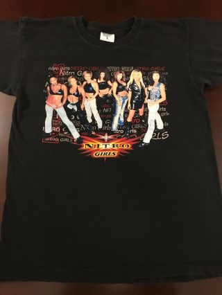 Vintage 90s WCW Nitro Girls Graphic Adult Hit Girls Wrestling Shirt Sz L 2