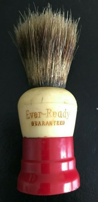 Vintage Ever Ready Shaving Brush Sterilized,  No 100,  Made Usa,  Red & White