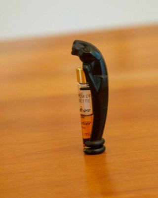 Vintage Le Panthere de Cartier Miniature Perfume Bottle and Panther 2