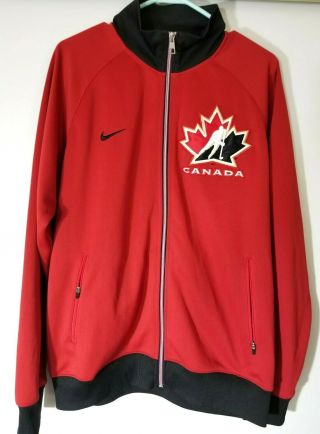 Nike Dri - Fit Team Canada Olympic Hockey Red Track Jacket Men’s Medium Canadian