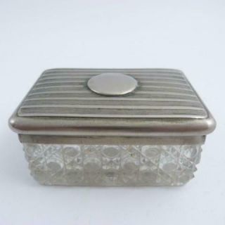 A Vintage Silver Plated And Cut Glass Dressing Table Box,  Art Deco