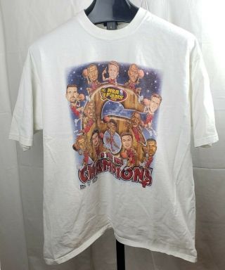 Vintage Chicago Bulls 1998 Pro Player Caricature Shirt Sz Xl 6 Time Champs