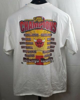 Vintage Chicago Bulls 1998 Pro Player Caricature Shirt sz XL 6 time champs 2