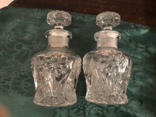 Vintage Cut Glass Crystal Perfume Scent Bottles