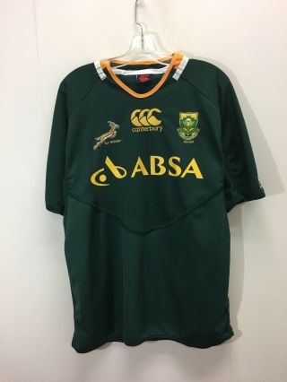 Vintage Canterbury South Africa Springbok Rugby Jersey Size 2xlarge Green