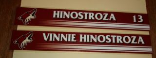 Arizona Coyotes Vinnie Hinostroza 13 Locker Room Nameplates (2018 - 2019 Season)