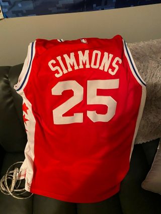 Adidas Ben Simmons Philadelphia 76ers Jersey Sixers Red Size Xl