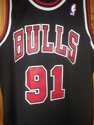 1997 - 98 Dennis Rodman Bulls Mens Xl Black Authentic Mitchell & Ness Jersey