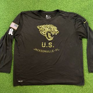 Nike Jacksonville Jaguars Player Issue Shirt Size 3xl Salute To Service L/s Nfl