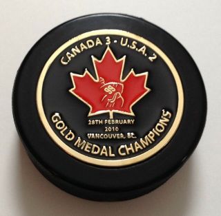 Beauty Wayne Gretzky 2010 Canada Olympic Gold Medal Champions Puck - Crosby