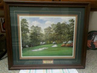 Charles Beck 10th Hole At Augusta National Camellia - Framed 24 1/2 X 20 1/2