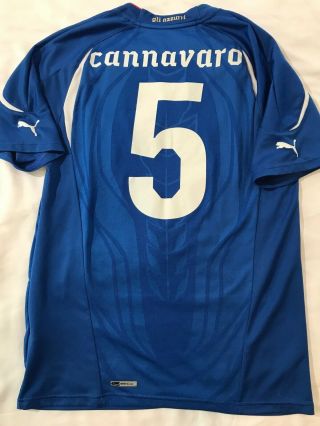 Cannavaro Puma Italy 2010 Home Jersey Shirt Maglia Italia Soccer - M