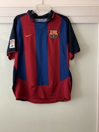 Nike Barcelona Fc 2003 - 2004 Home La Liga Football Soccer Jersey Size Medium