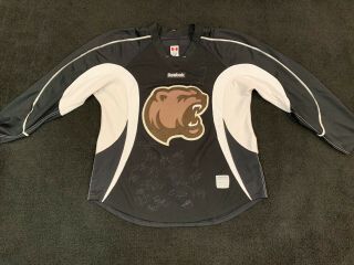 Hershey Bears Pro Stock Authentic Game Worn Practice Ahl Jersey Team Auto’d