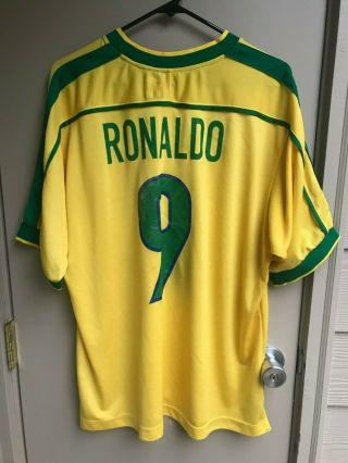 Brazil Home 1998 Nike jersey World Cup Ronaldo 9 Mens XL Brasil 2000 2