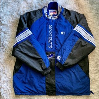 Vintage 90’s Detroit Lions Starter Pullover Jacket Extra Large Xl