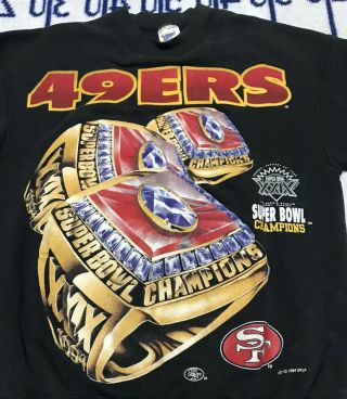 Vintage 49ers Sweatshirt 90s Bowl Rings Champion NFL San Francisco 2