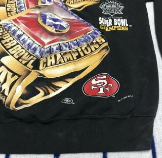 Vintage 49ers Sweatshirt 90s Bowl Rings Champion NFL San Francisco 3