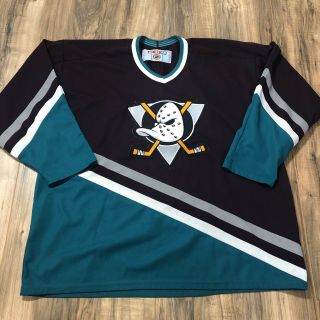 Vintage 90s Ccm Disney Anaheim Mighty Ducks Nhl Hockey Jersey Size 2xl