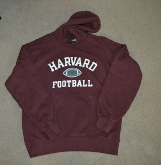 Harvard University Crimson Football Embroidered Hoodie Hooded Sweatshirt Medium