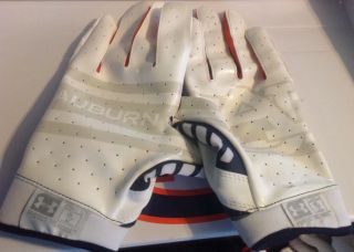 Auburn Under Armour Gloves.  Team Issued Player Issued.  Large