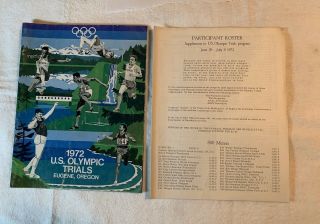July 1972 U.  S.  Olympic Trials Field Program S.  Prefontaine Eugene Oregon