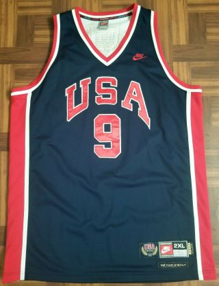 Michael Jordan Authentic Jersey Usa Dream Team 1984 Bulls Kobe Bryant James 2xl
