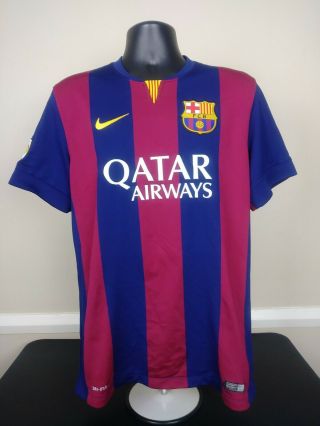 Nike Fc Barcelona 2014 - 15 Mens Home Jersey Camiseta Size L Large Authentic