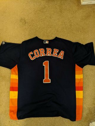 Men ' s Houston Astros Carlos Correa Navy Jersey Size XL 2