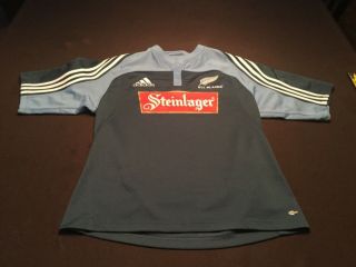 Adidas Zealand All Blacks Authentic Rugby Jersey Steinlager Size Large