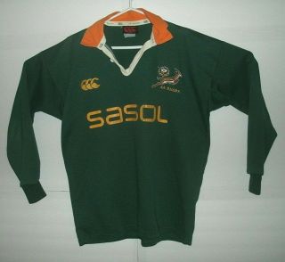 South Africa Springboks Canterbury Rugby Polo Shirt Jersey M Sasol