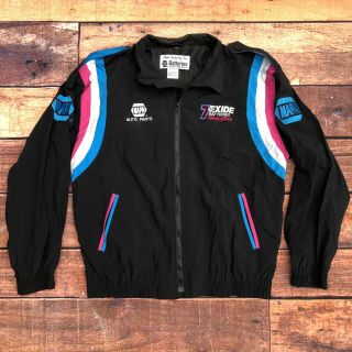 Vintage 90s Nascar Polaris Exide Batteries Racing Team Windbreaker Zip Jacket L