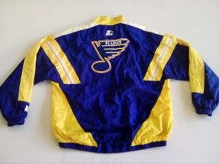 Vintage Starters Jacket Large St.  Louis Blues Nhl Hockey Lightweight Full Zip