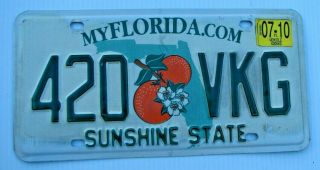 Florida Graphic Auto License Plate " 420 Vkg " Pot Weed Dope Smoke Cannabis