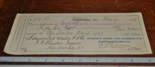 1907 Railroad Bank Check George 