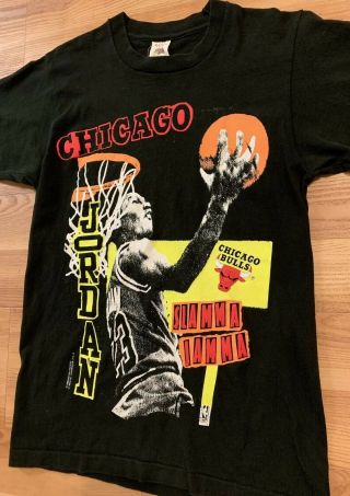 Vintage 90’s Chicago Bulls Michael Jordan Shirt M Magic Johnson T’s Slamma Jamma 3