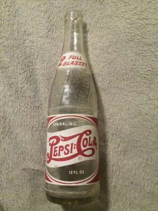 Vintage Pepsi:cola 2 Full Glasses Soda Bottle Rock Hill,  Sc South Carolina 
