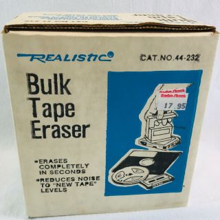 Vintage Realistic Bulk Tape Eraser Model 44 - 232 Erases Tapes & Floppy Discs