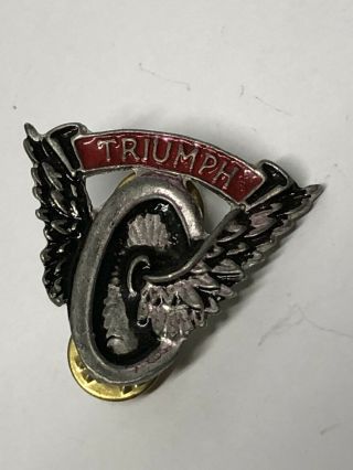 Triumph Winged Wheel Motorcycle Pin Classic Factory Vest Pin