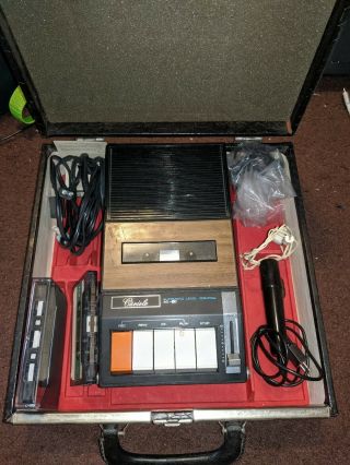 Vintage Cariole Cassette Recorder Model 19545 With Carrying Case And Mic