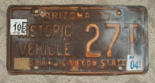A71 - Arizona Solid Copper Historic Vehicle License Plate 27t