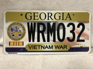 2010’s Georgia Army Veteran Vietnam War License Plate