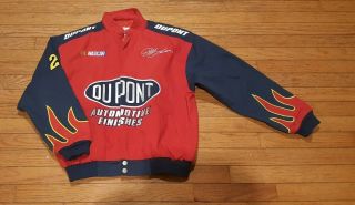 Vintage NASCAR Jeff Gordon DuPont Racing Flames Jacket Youth Kids Size XL Red 2