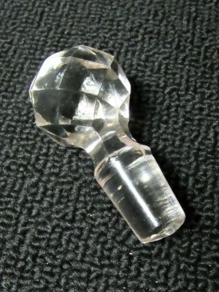 Vintage Antique Clear Glass Faceted Bottle Decanter Perfume Cruet Stopper