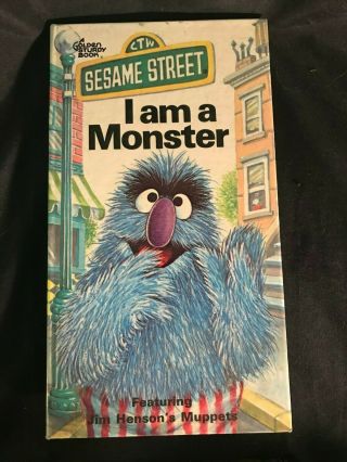Vintage 1976 Sesame Street I Am A Monster Hard Cover Children 