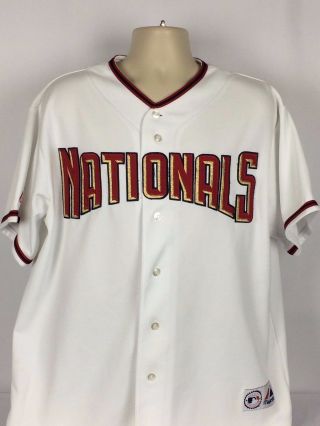 Majestic Washington Nationals Mens Xl Baseball Jersey White Red
