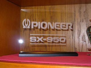 Pioneer Sx - 950 Etched Glass Sign W/base