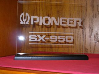 PIONEER SX - 950 ETCHED GLASS SIGN W/BASE 2