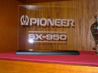 PIONEER SX - 950 ETCHED GLASS SIGN W/BASE 3
