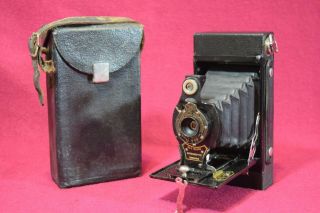 Antique Eastman Kodak No.  2 Autographic Brownie Folding Camera With Case 1914